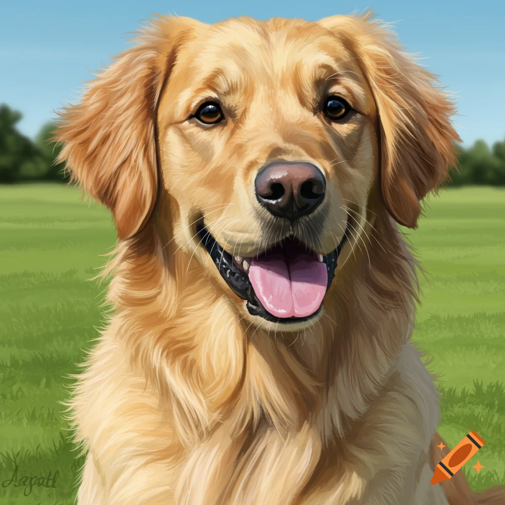 A close-up of a Golden Retriever.