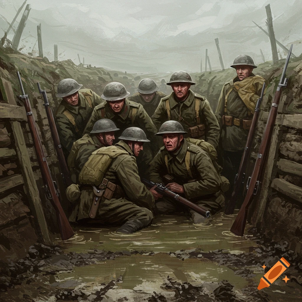 War Illustration created on Craiyon