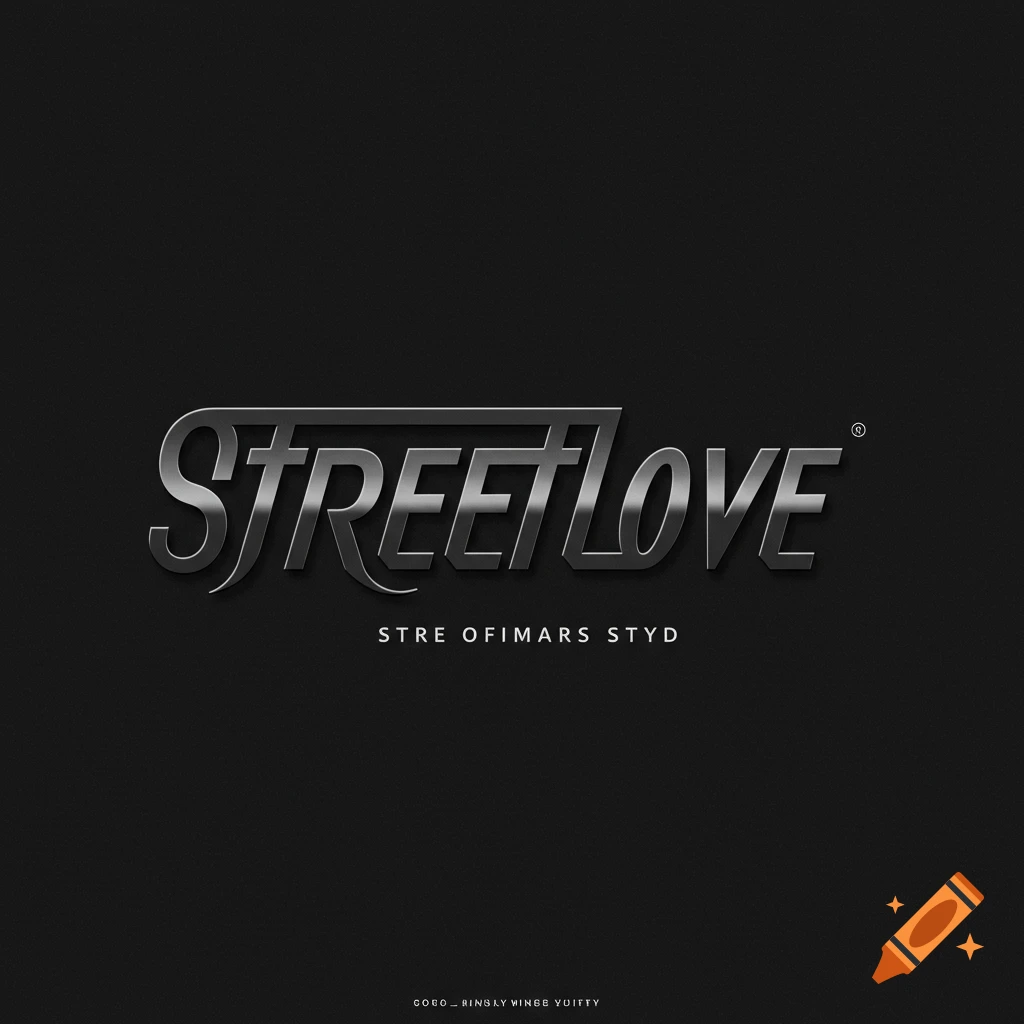 Streetwear logo with chrome text reading 'Streetlove' on a black background.