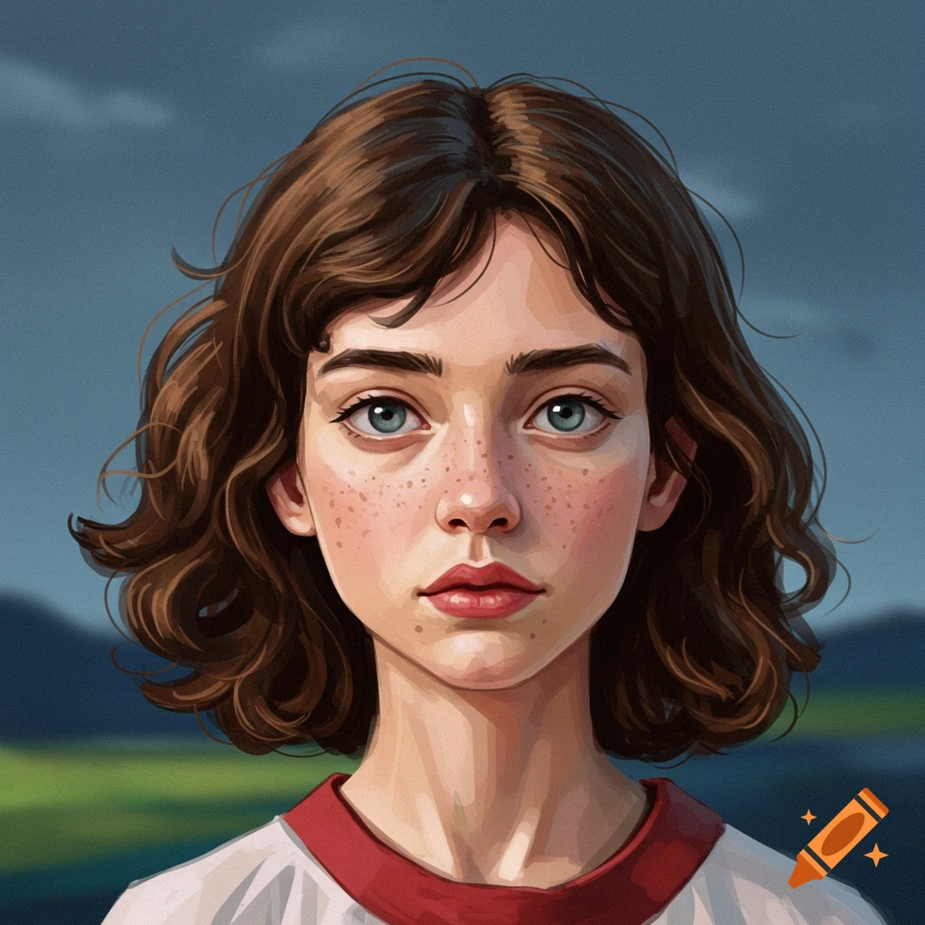 A young person with freckles and short brown hair.