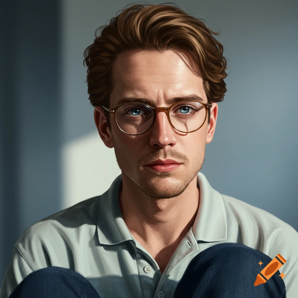 Portrait of a white man with glasses.