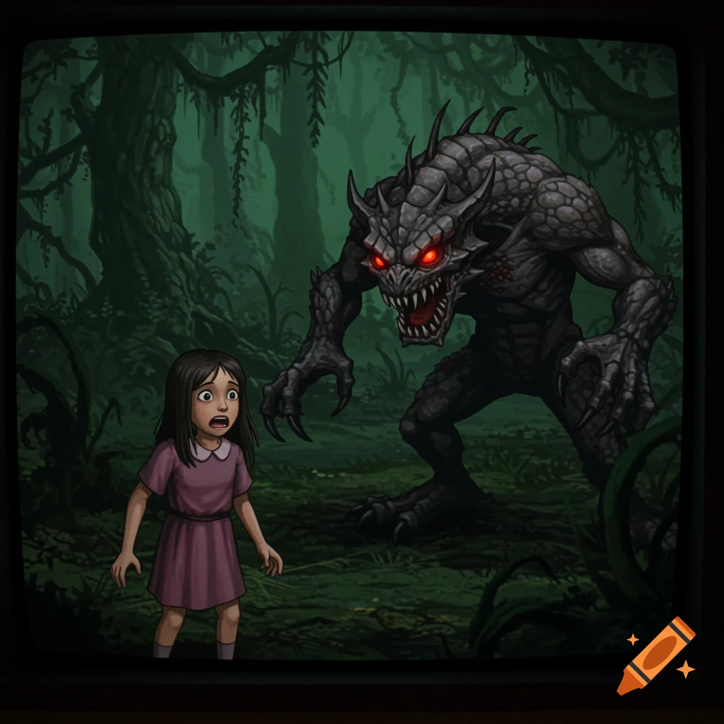 Pixelart, Stained Glass Style, Vitral Frame, Lovecraft