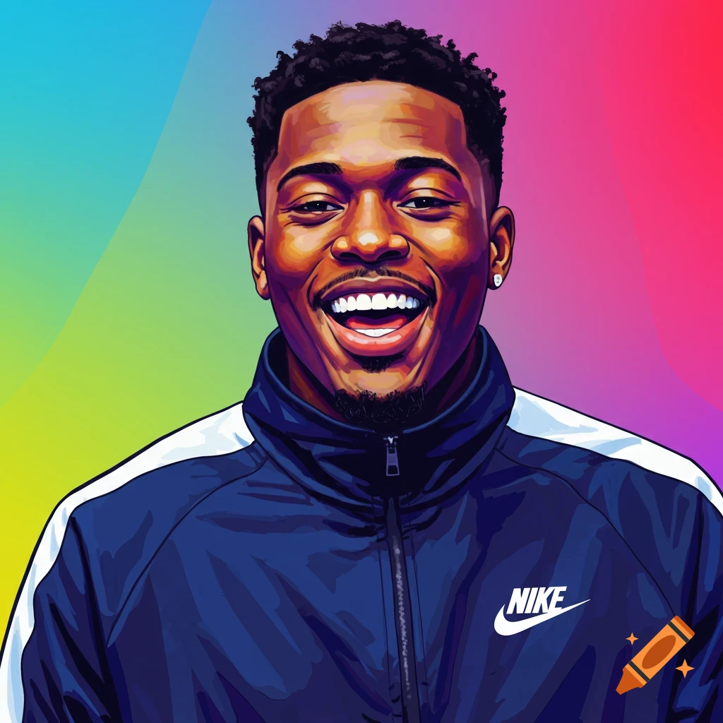 Image of a smiling Black man in a Nike track jacket.