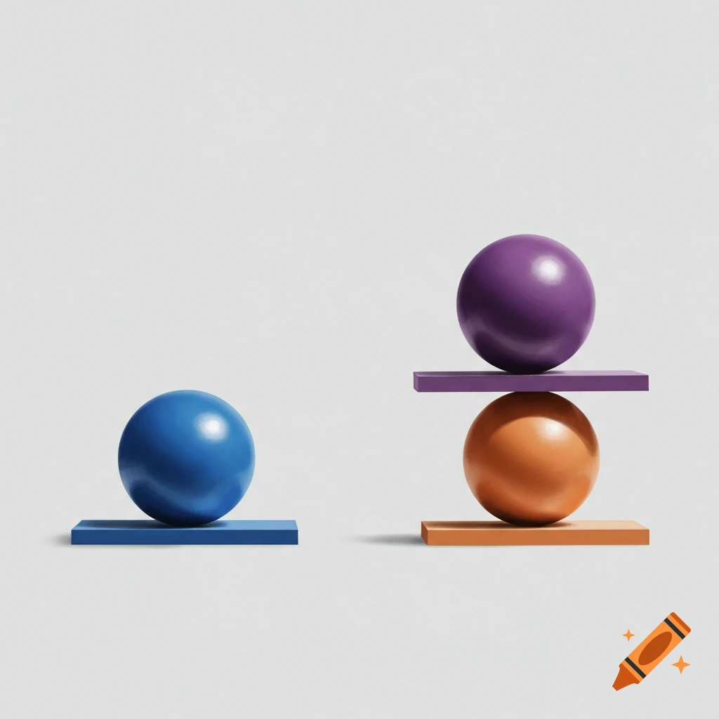 Still life with balanced and unbalanced geometric shapes