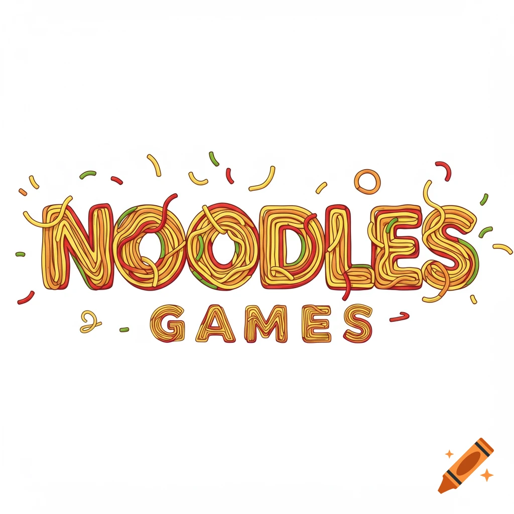 Logo for 'Noodles Games' made from stylized noodles