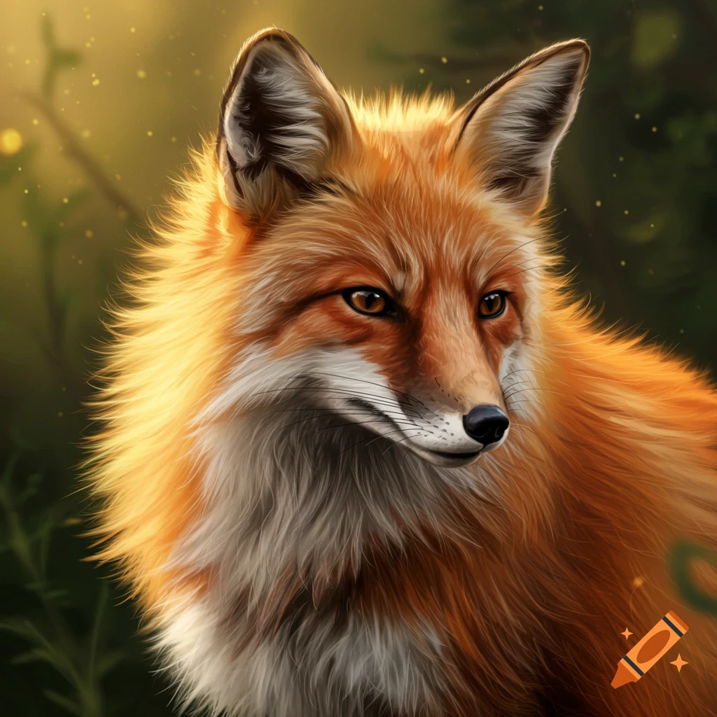 Close-up of a red fox in sunlight