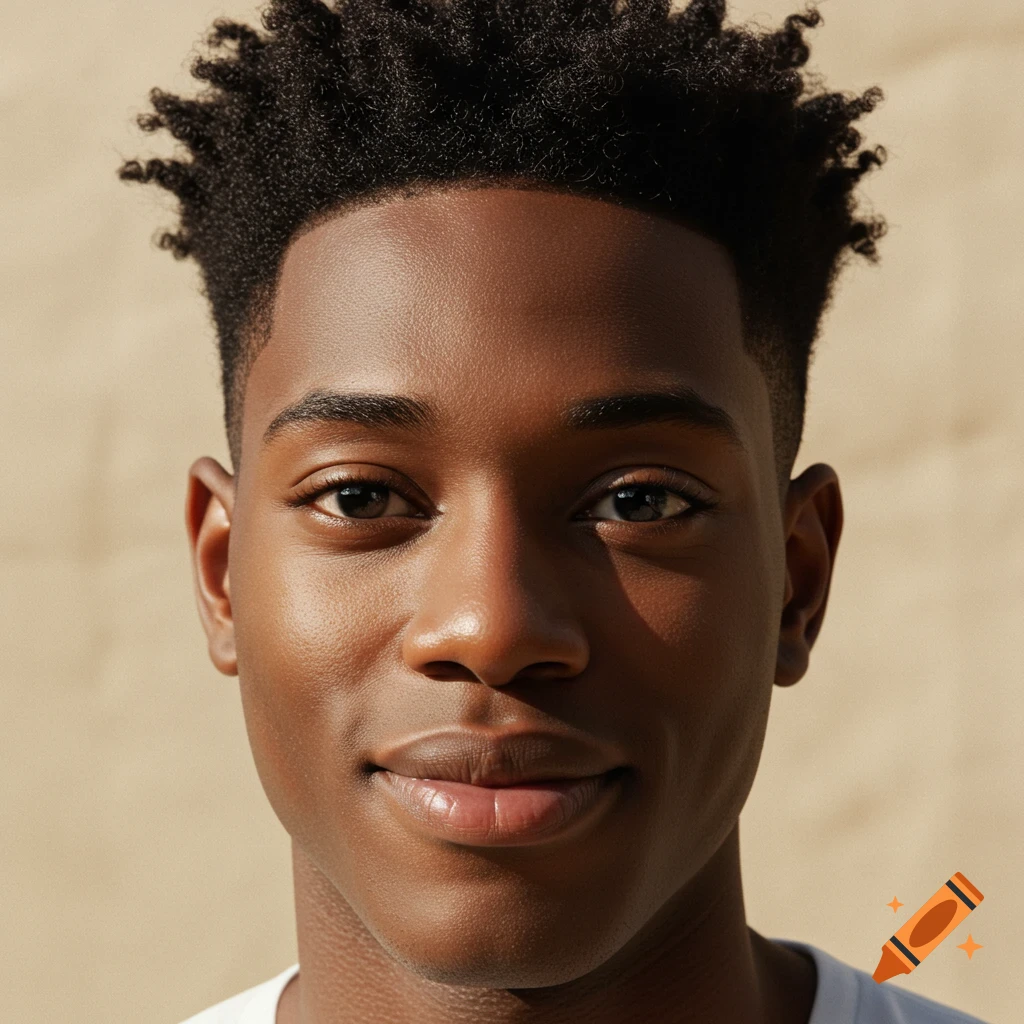Close-up portrait of a young Black man smiling