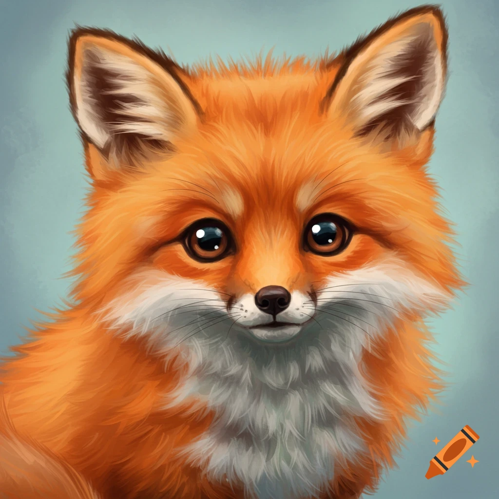 A cute fox looking forward.