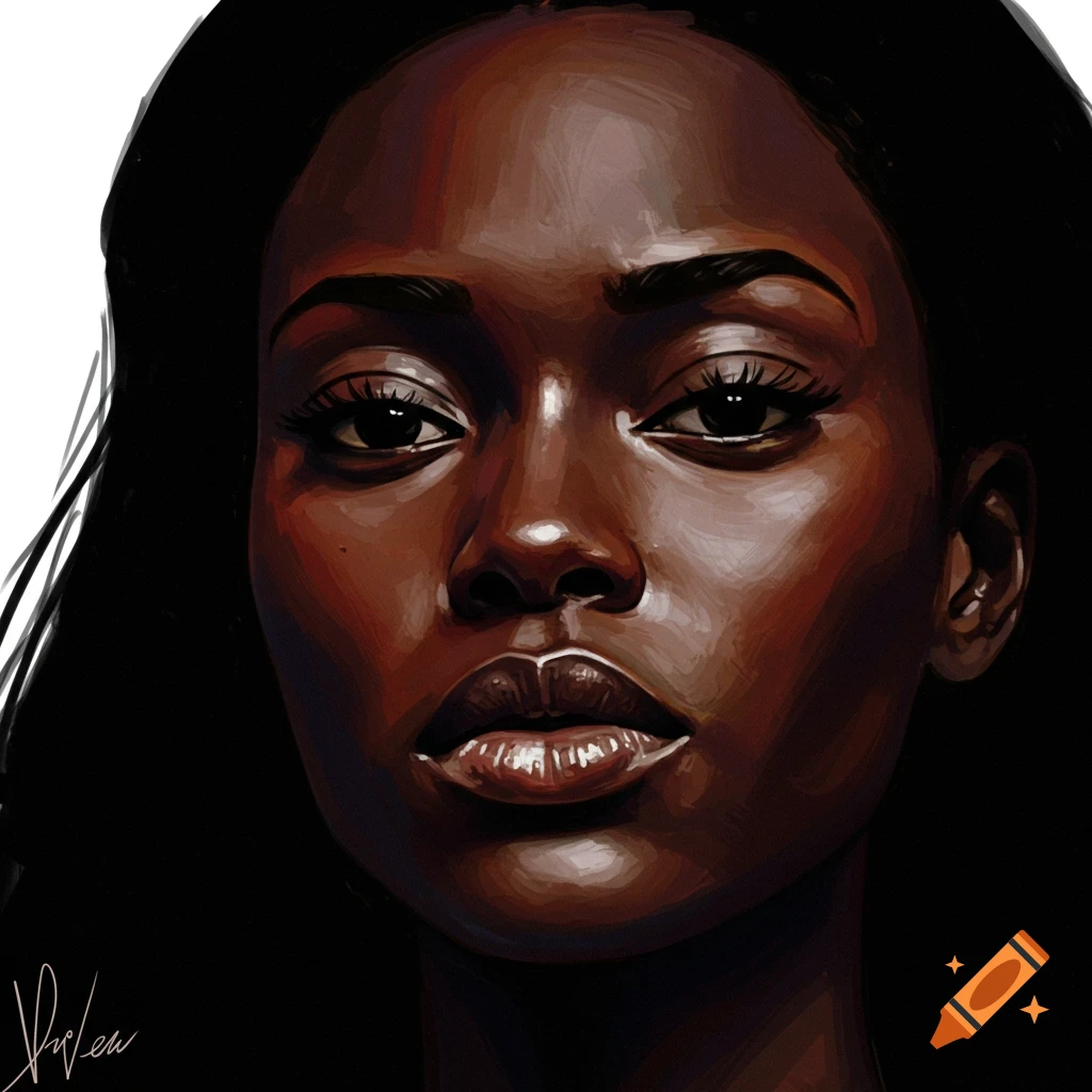 A close-up portrait of a woman's face.