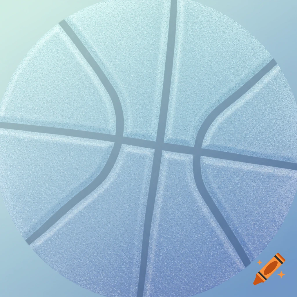 Textured surface of a basketball in pastel blue tones