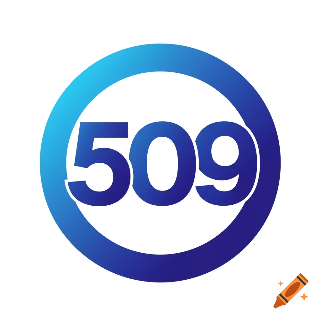 Logo with the numbers 509 inside a blue gradient circle.