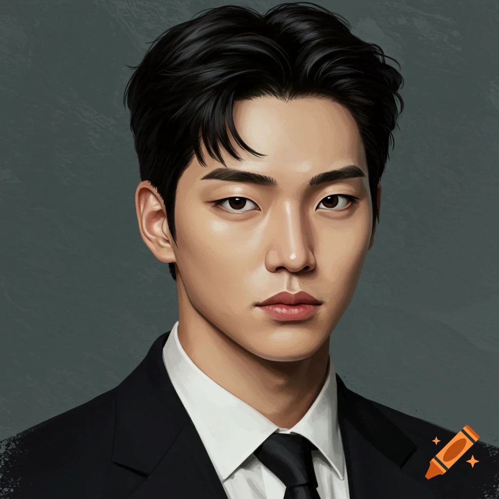A Korean man in a black suit.
