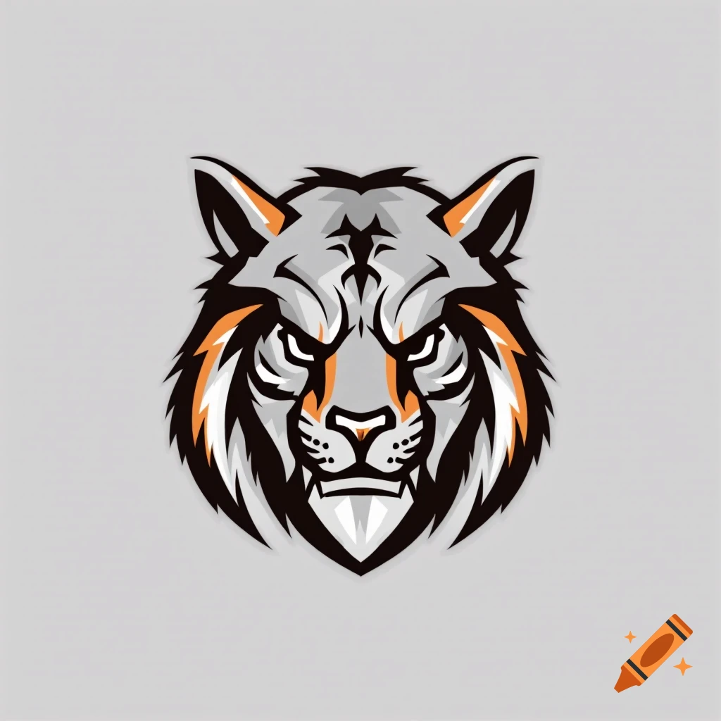Stylized grey and orange bobcat logo