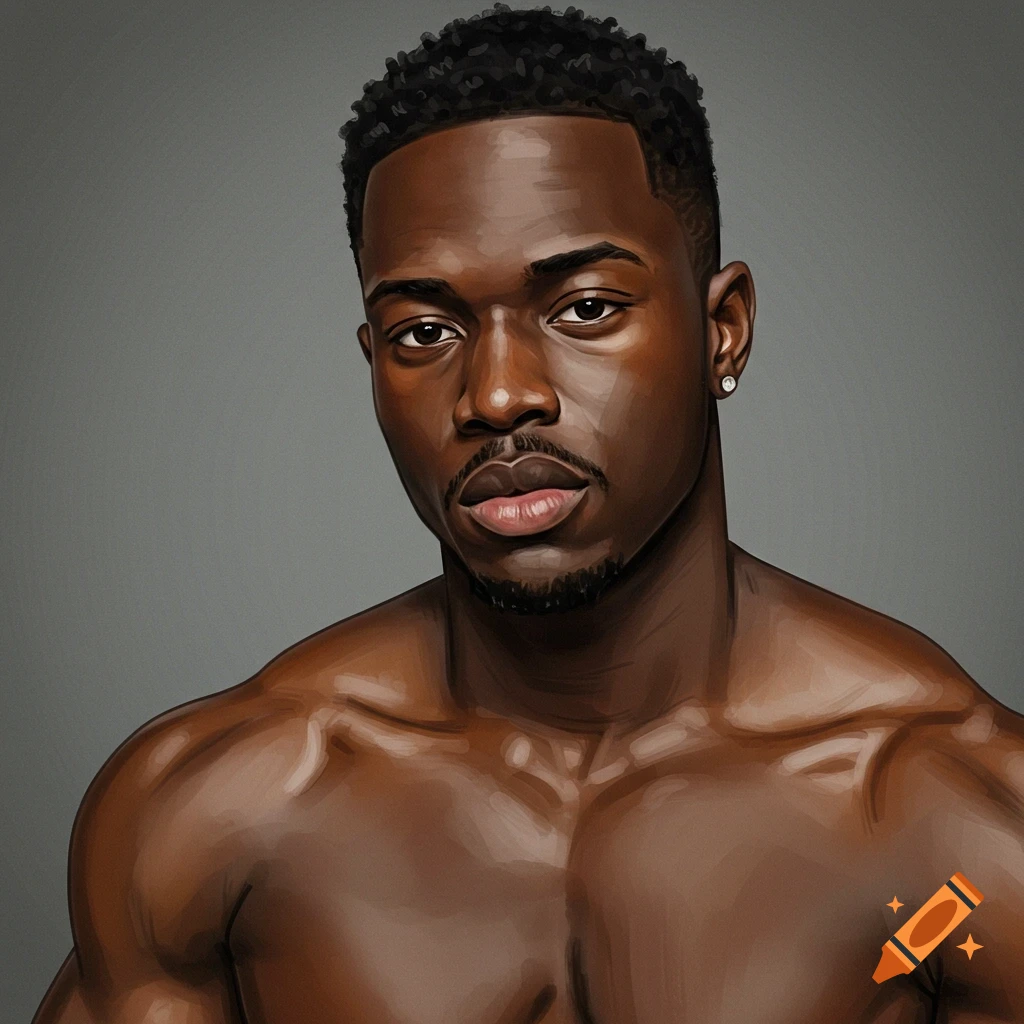 A Black man with short hair and muscular build, wearing an earring.