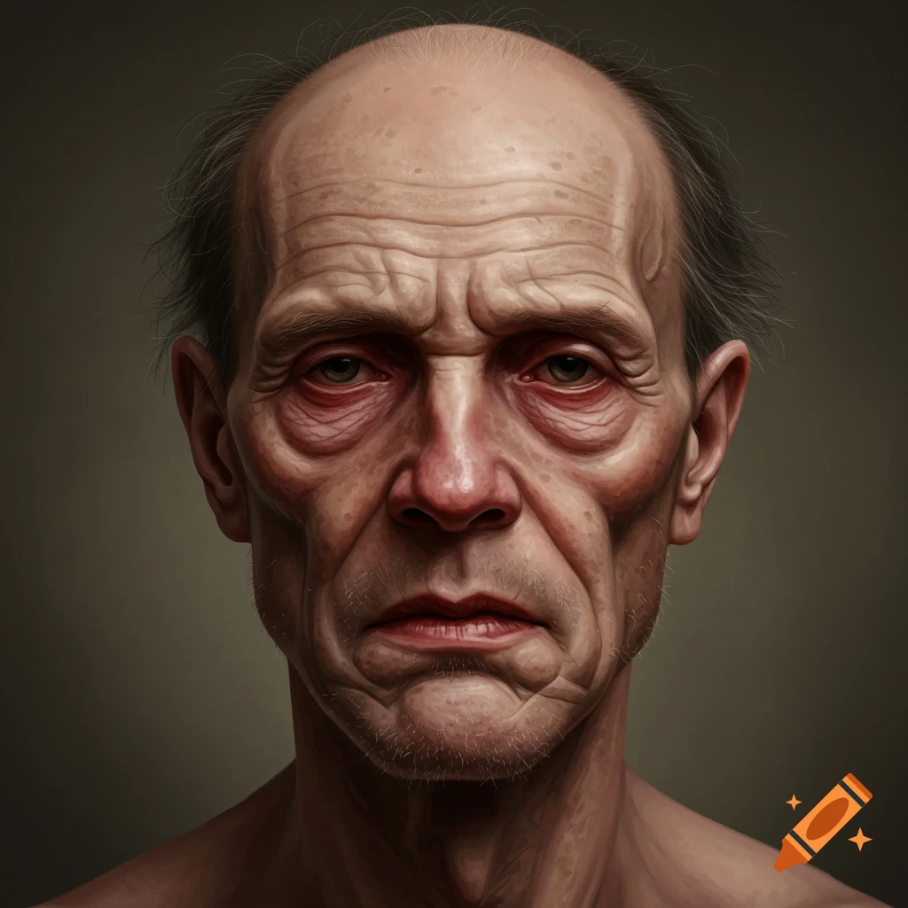 Portrait of a man with a weathered face.