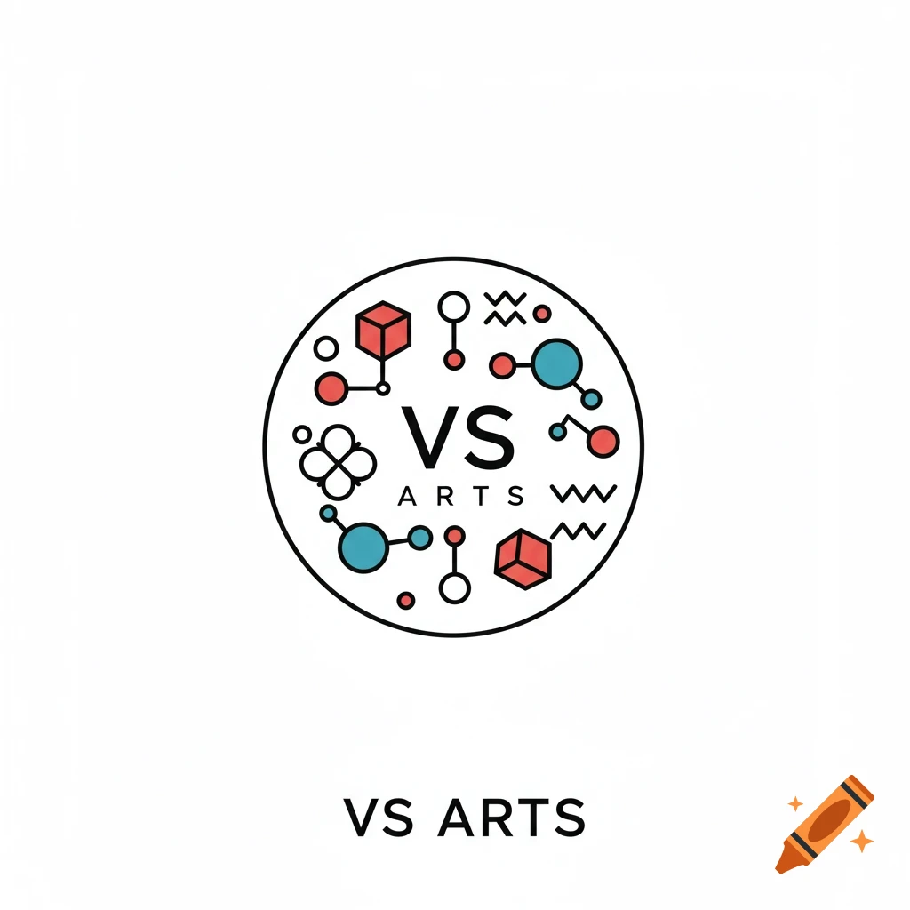 Logo with geometric shapes and 'VS ARTS'.