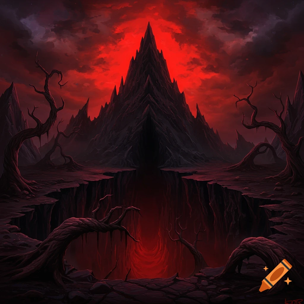 Graphic illustration of the eclipse scene from anime Berserk