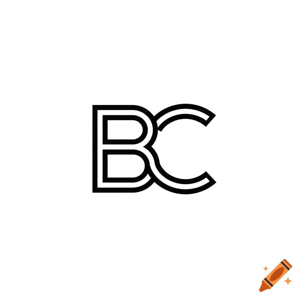 A black and white logo featuring interlocking capital letters B and C.