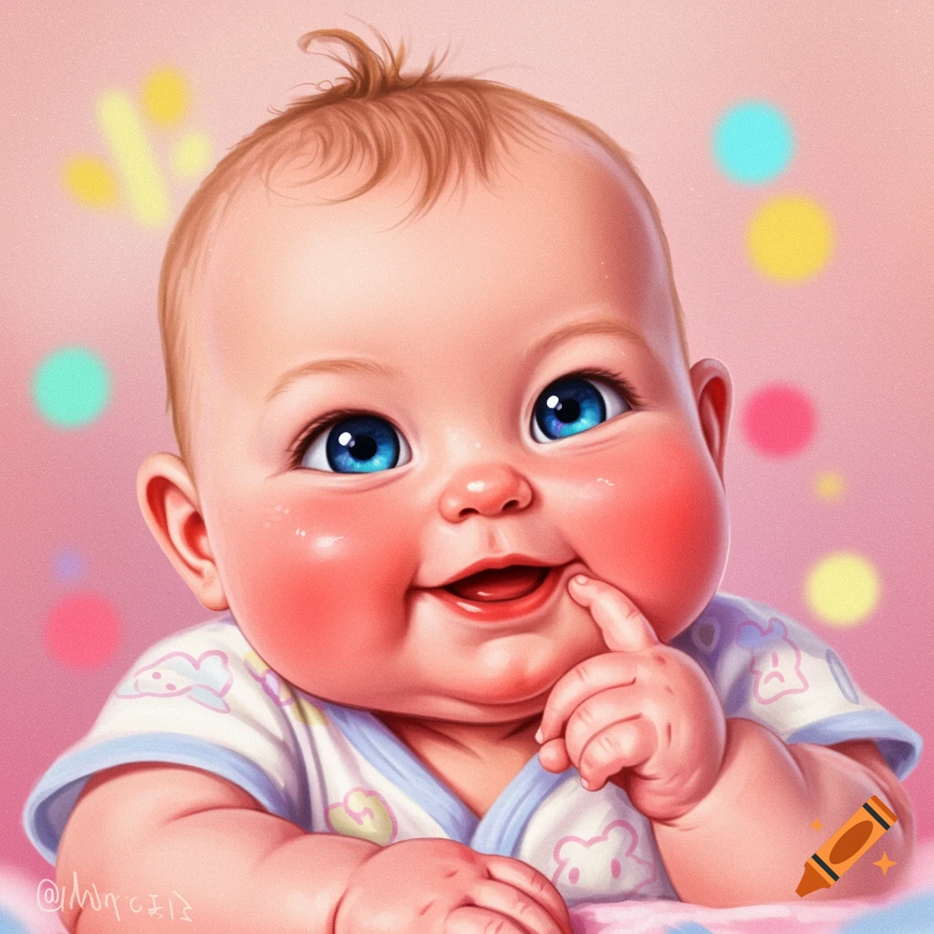 A cute baby smiling