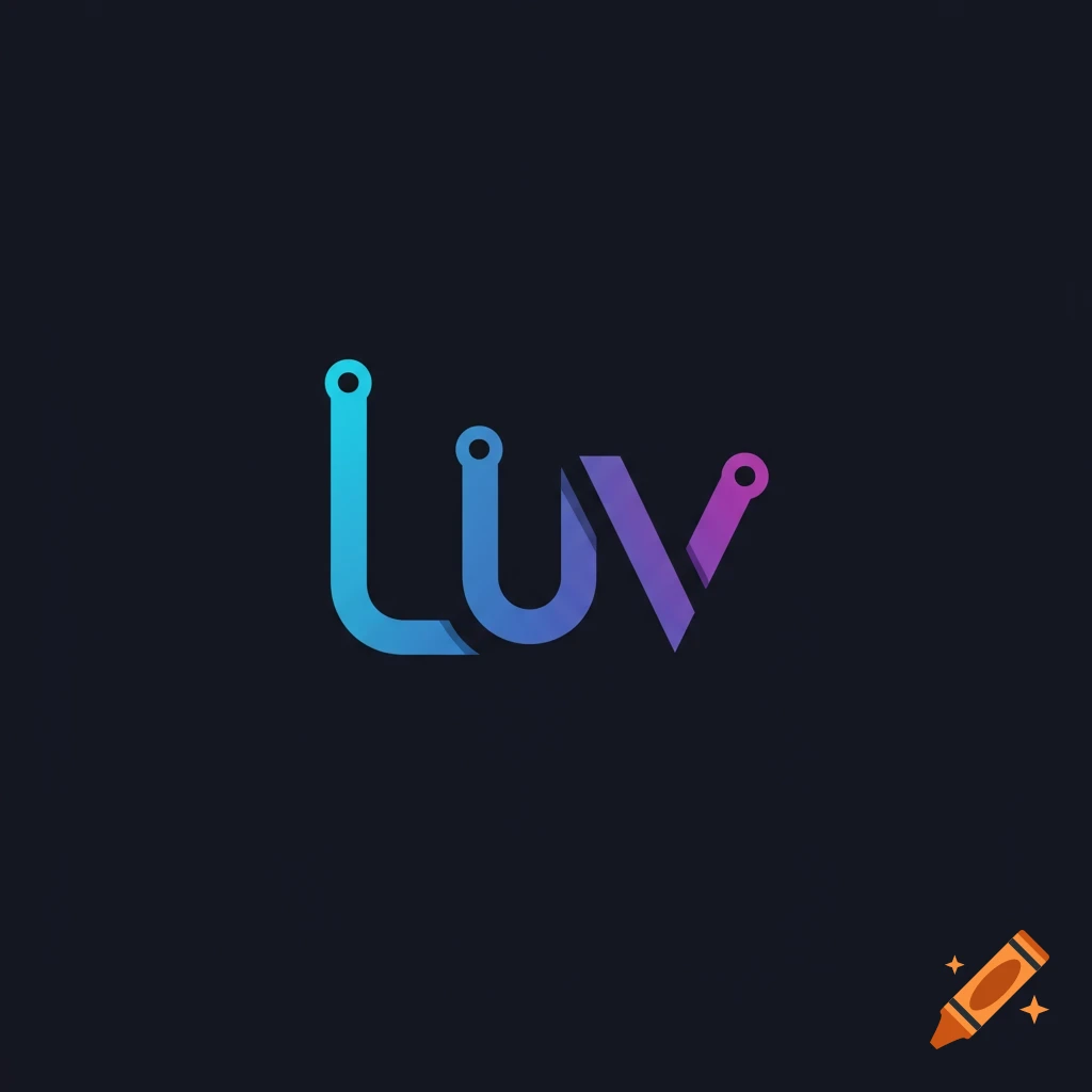 A logo for Luv with a tech-inspired design.