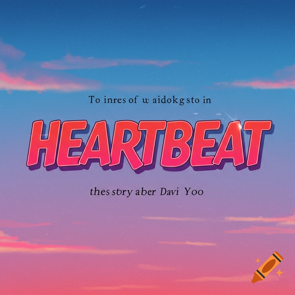A sky with clouds and stars, and the large title 'HEARTBEAT' in red/pink text.