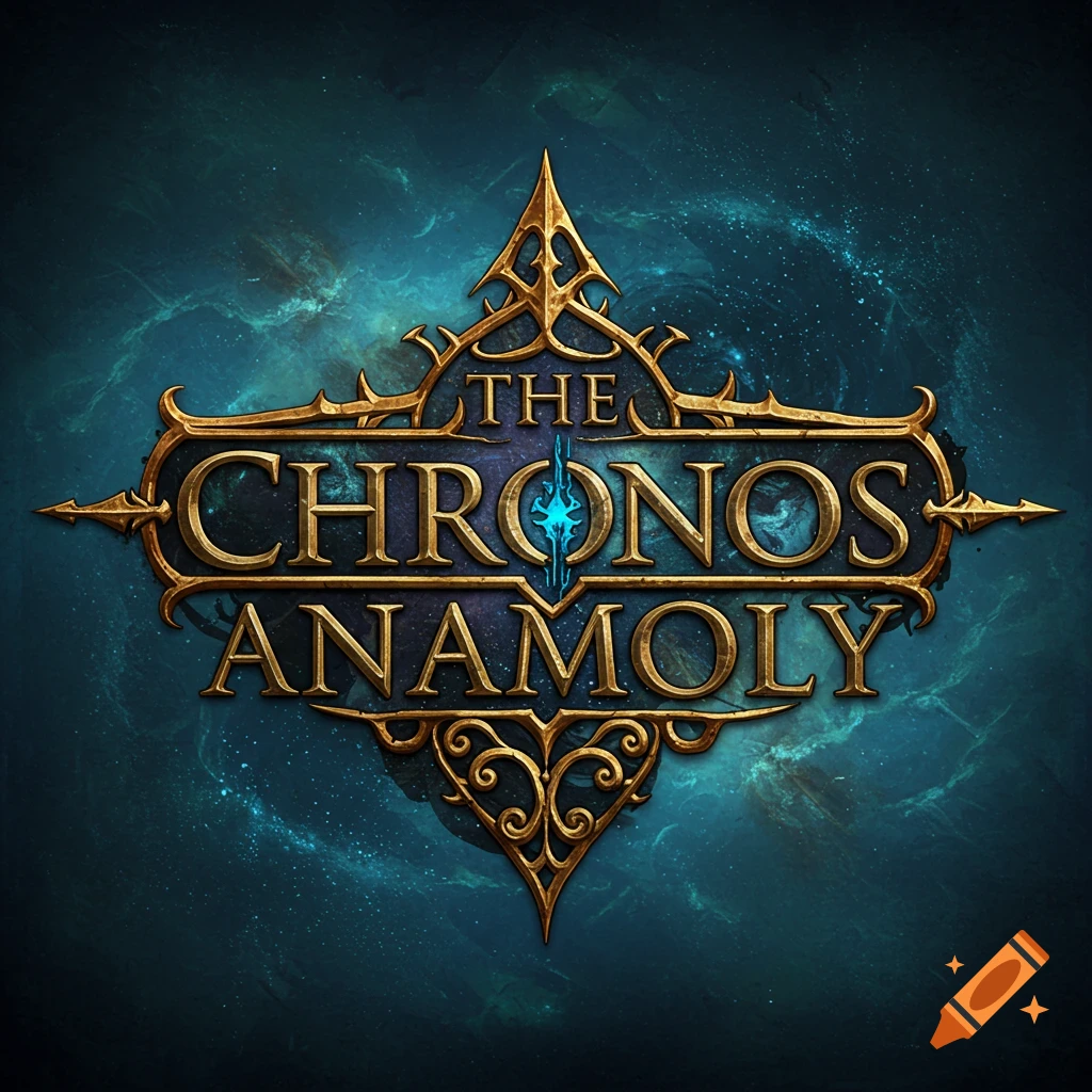 Golden fantasy title banner with THE CHRONOS ANAMOLY text against a starry background.