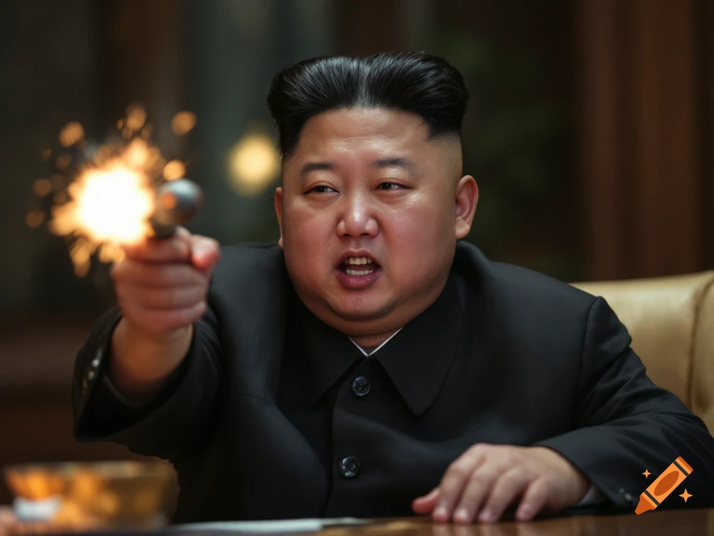 Kim Jong Un fires a gun