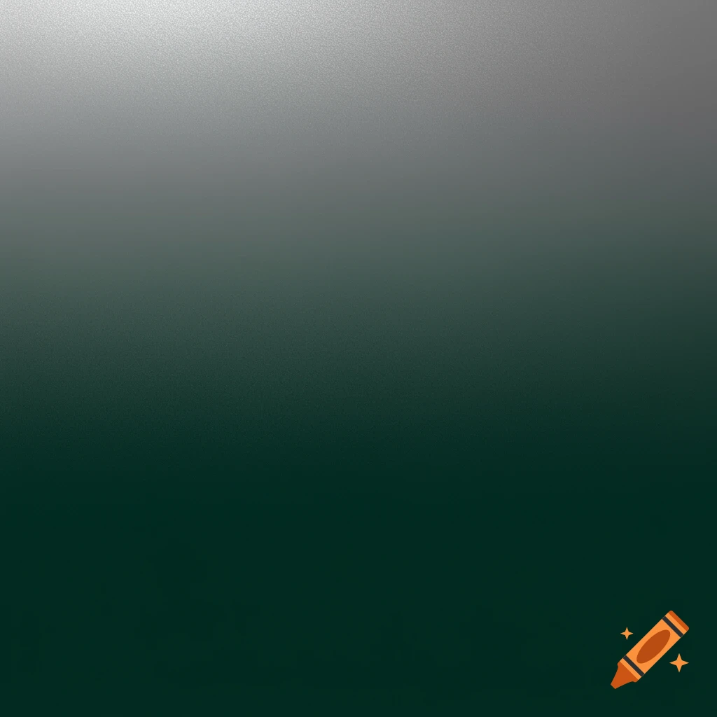 A vertical color gradient background from silver to dark green with a grainy texture.