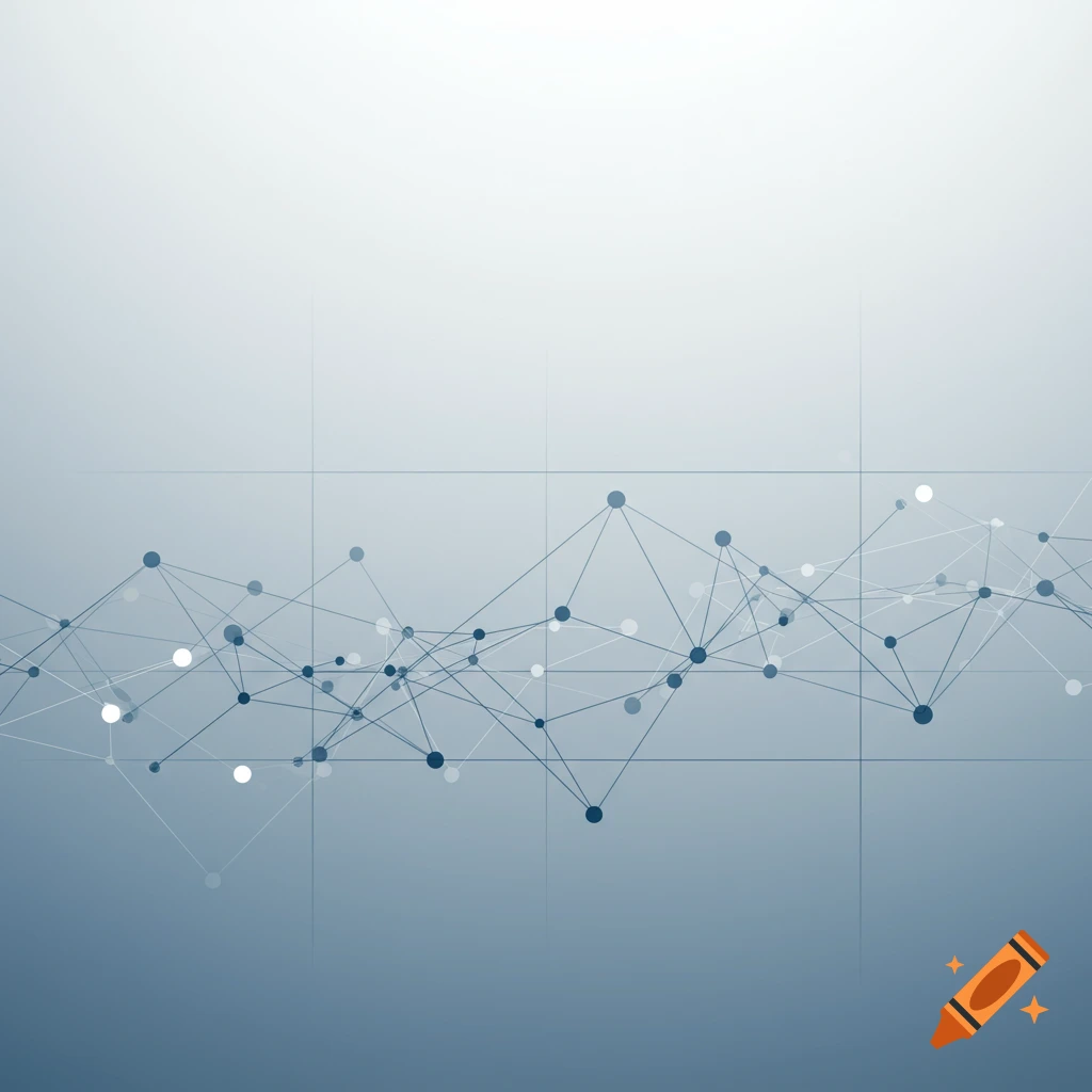 Abstract network of connected nodes and lines on a blue gradient background