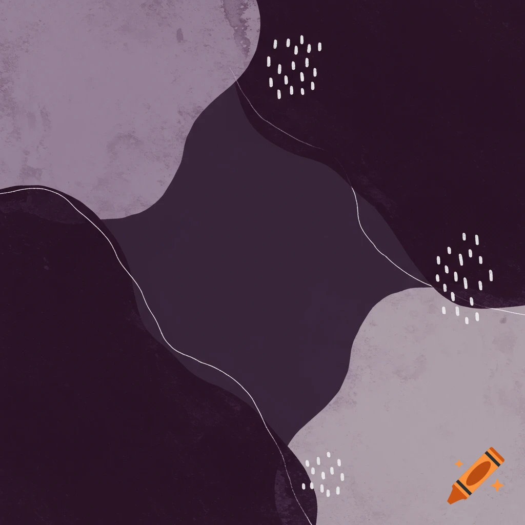 Abstract digital art with organic shapes in shades of purple and white accents.