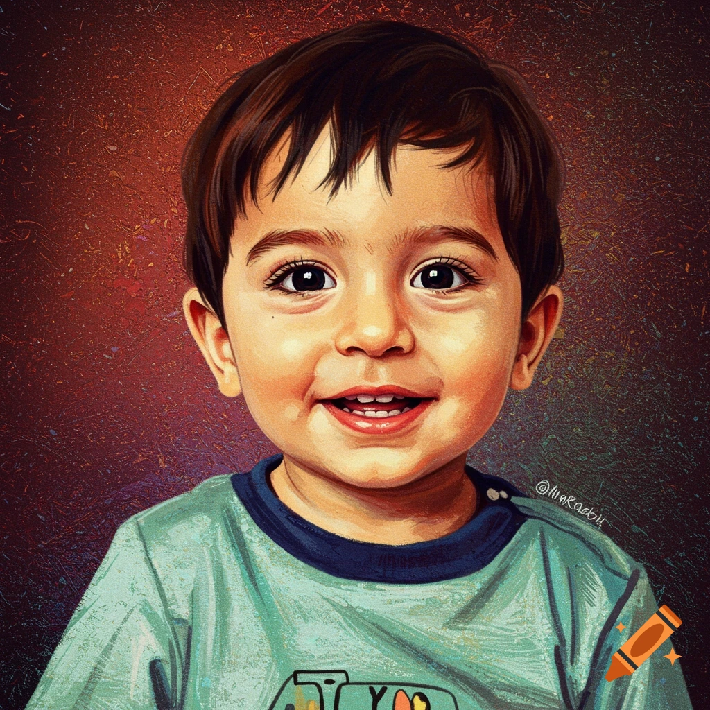 Portrait of a young child smiling