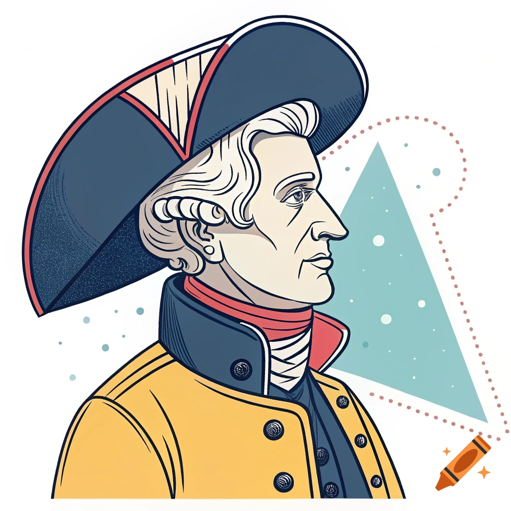 Stylized illustration of Andrew Jackson in profile.