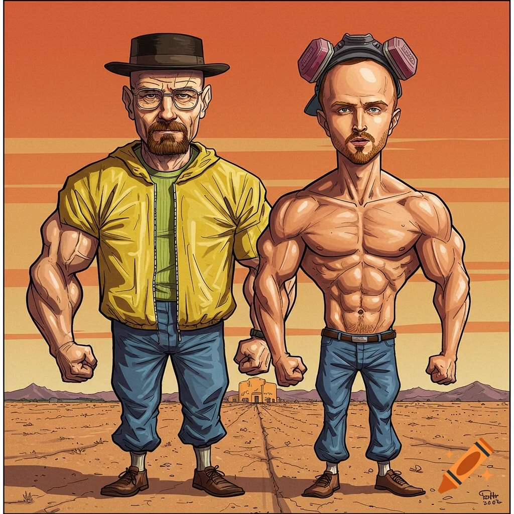 Breaking Bad Characters Walter White And Jesse Pinkman With Giant breaking-bad-characters-walter-white-and-jesse-pinkman-with-giant