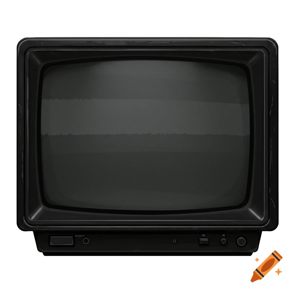 A black CRT television.