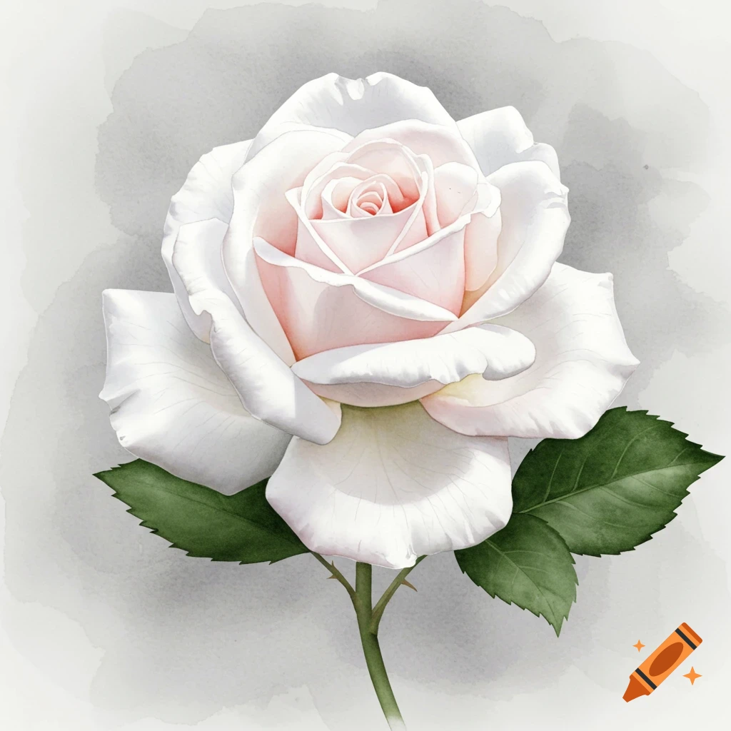A white watercolor rose.