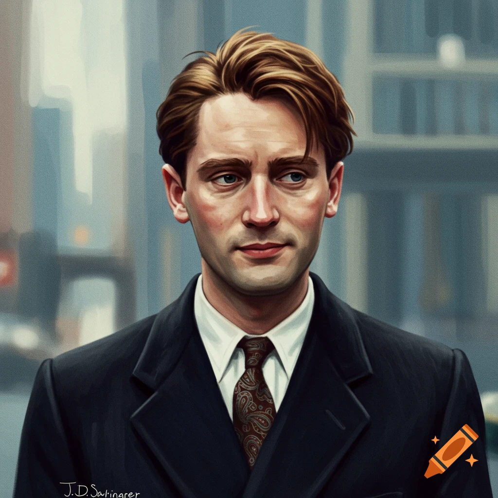 A man in a suit and tie looking away.