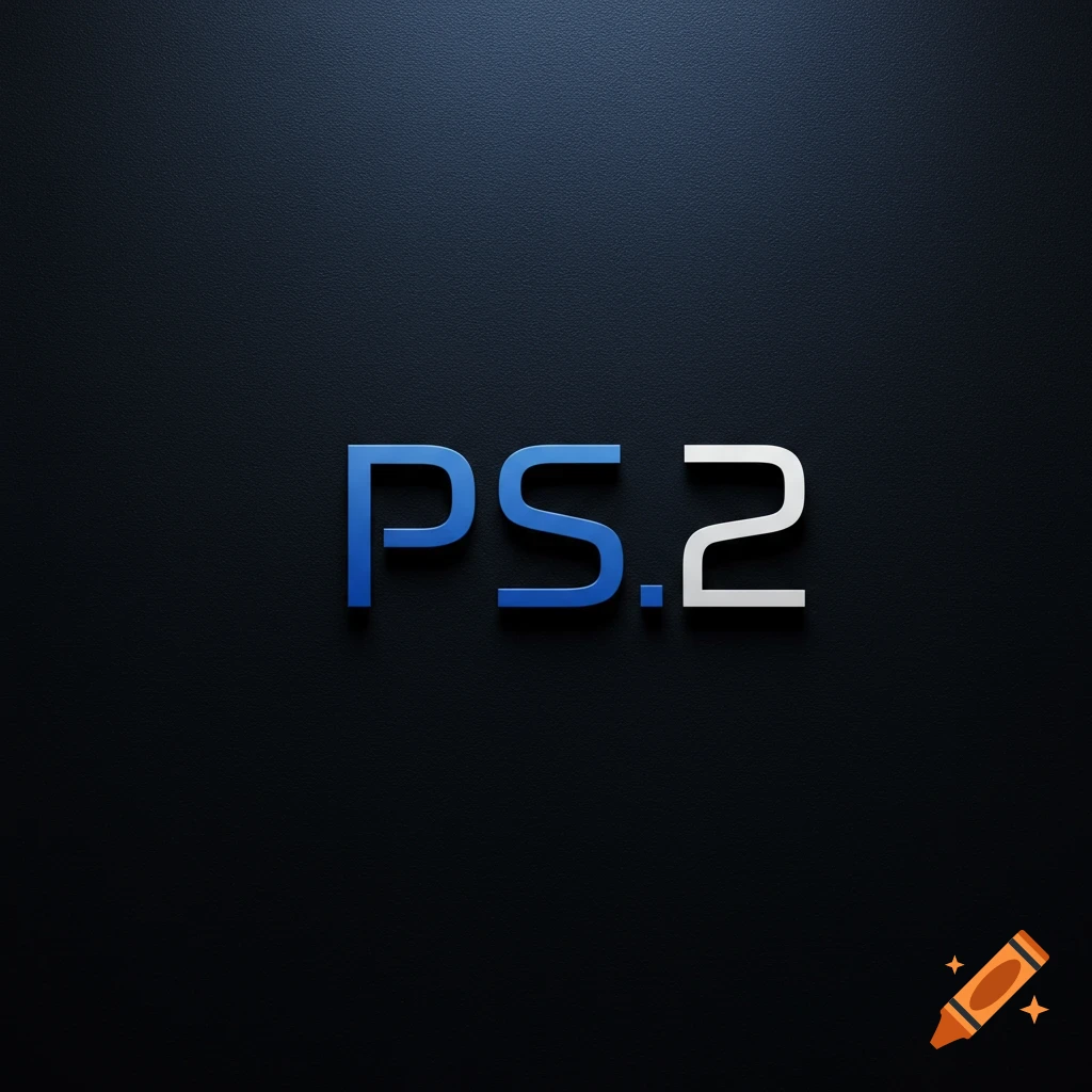 The PS.2 logo in blue and white on a textured black background.