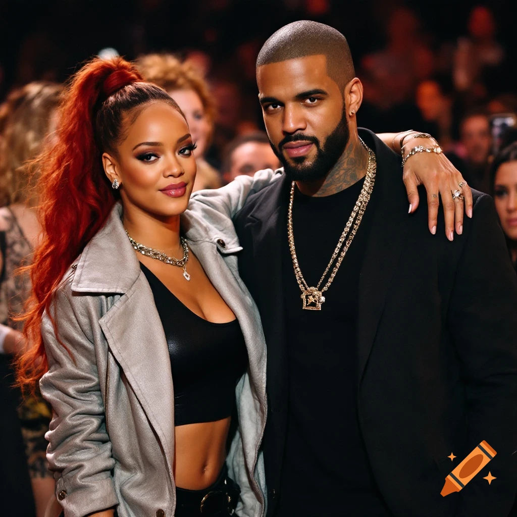 Rihanna with Drake on Craiyon