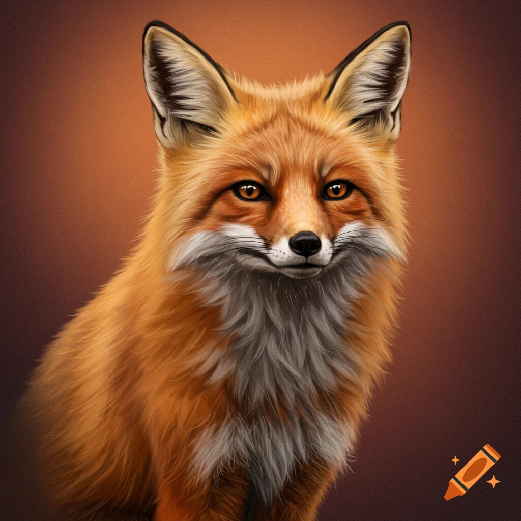 A fox's head and upper body are depicted.