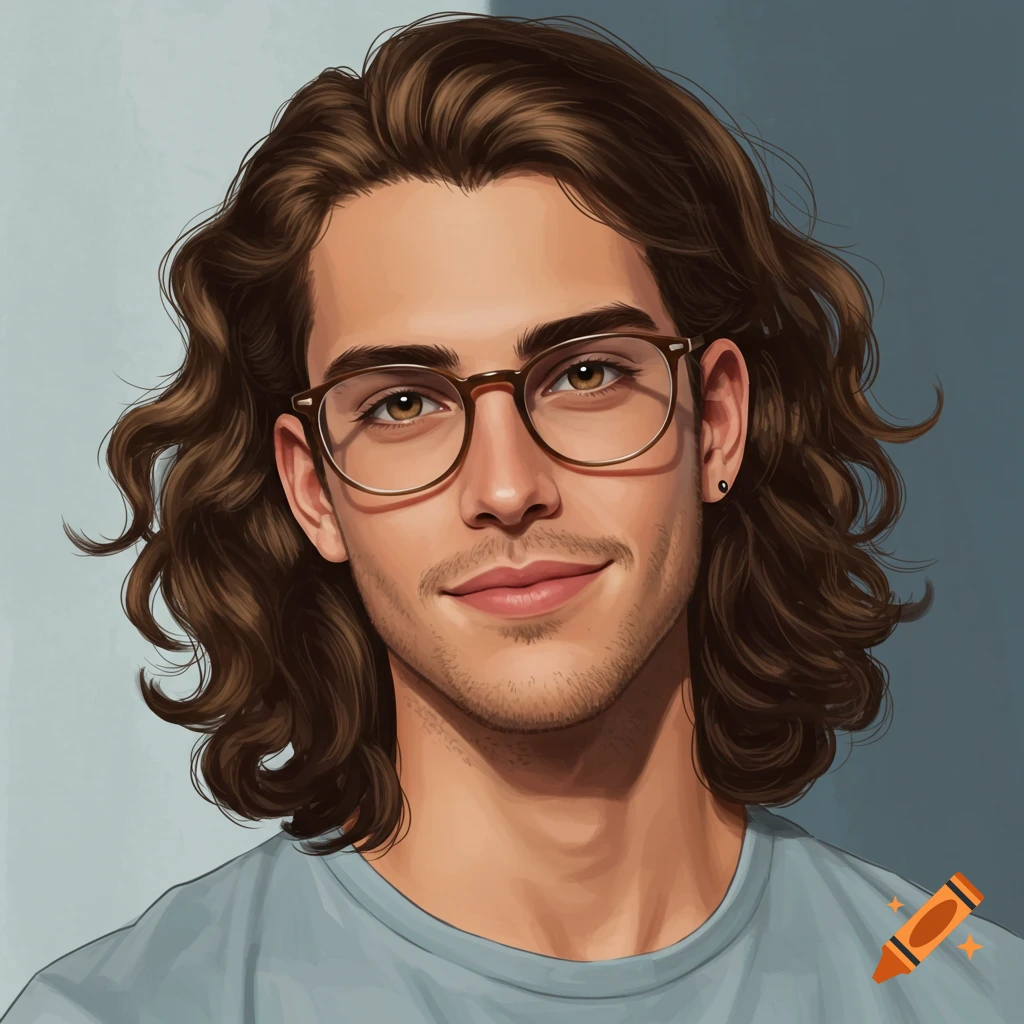A man with long wavy brown hair and glasses