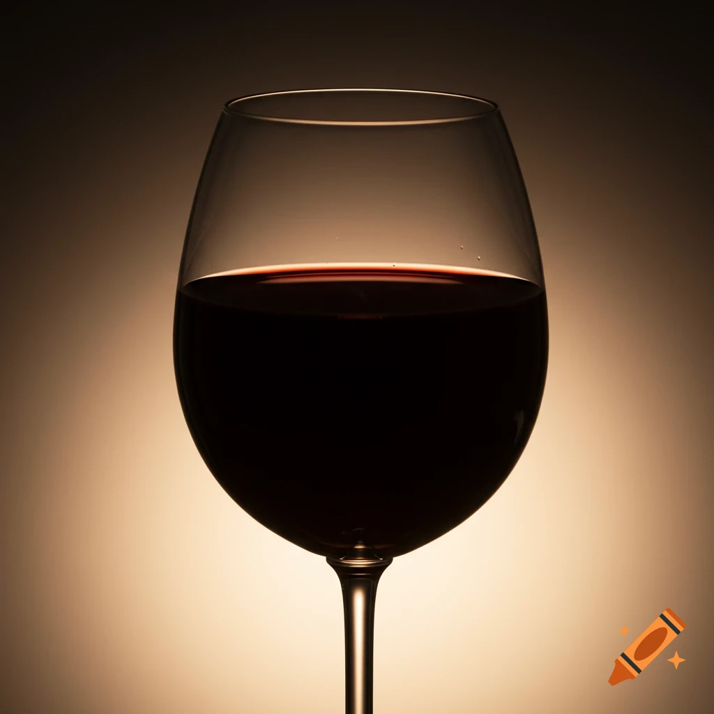 Close-up photograph of a glass of red wine