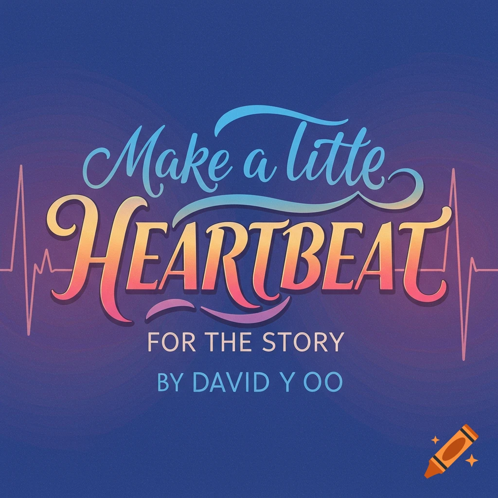 Graphic design title "Make a Little Heartbeat" with gradient colors and EKG lines.