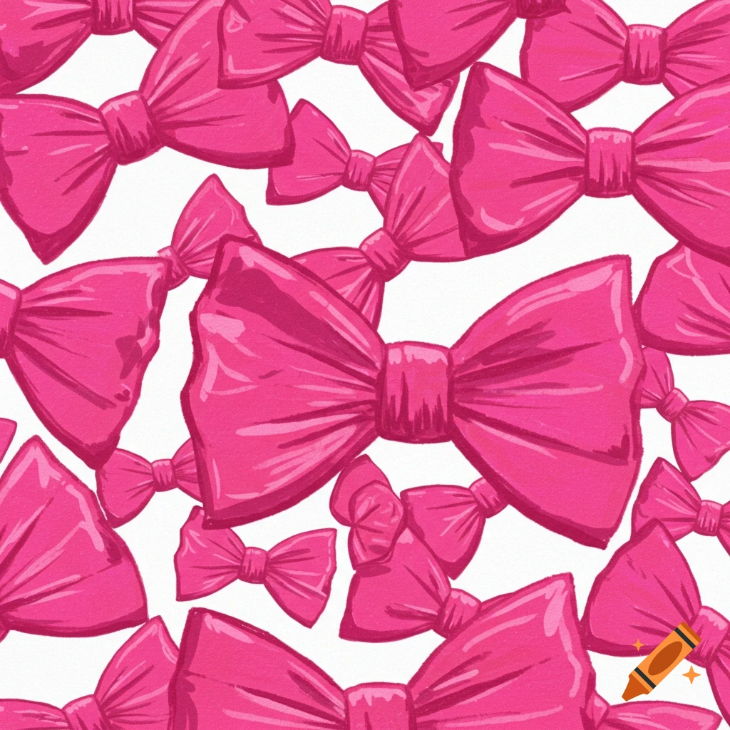 A seamless pattern of pink bow ties.