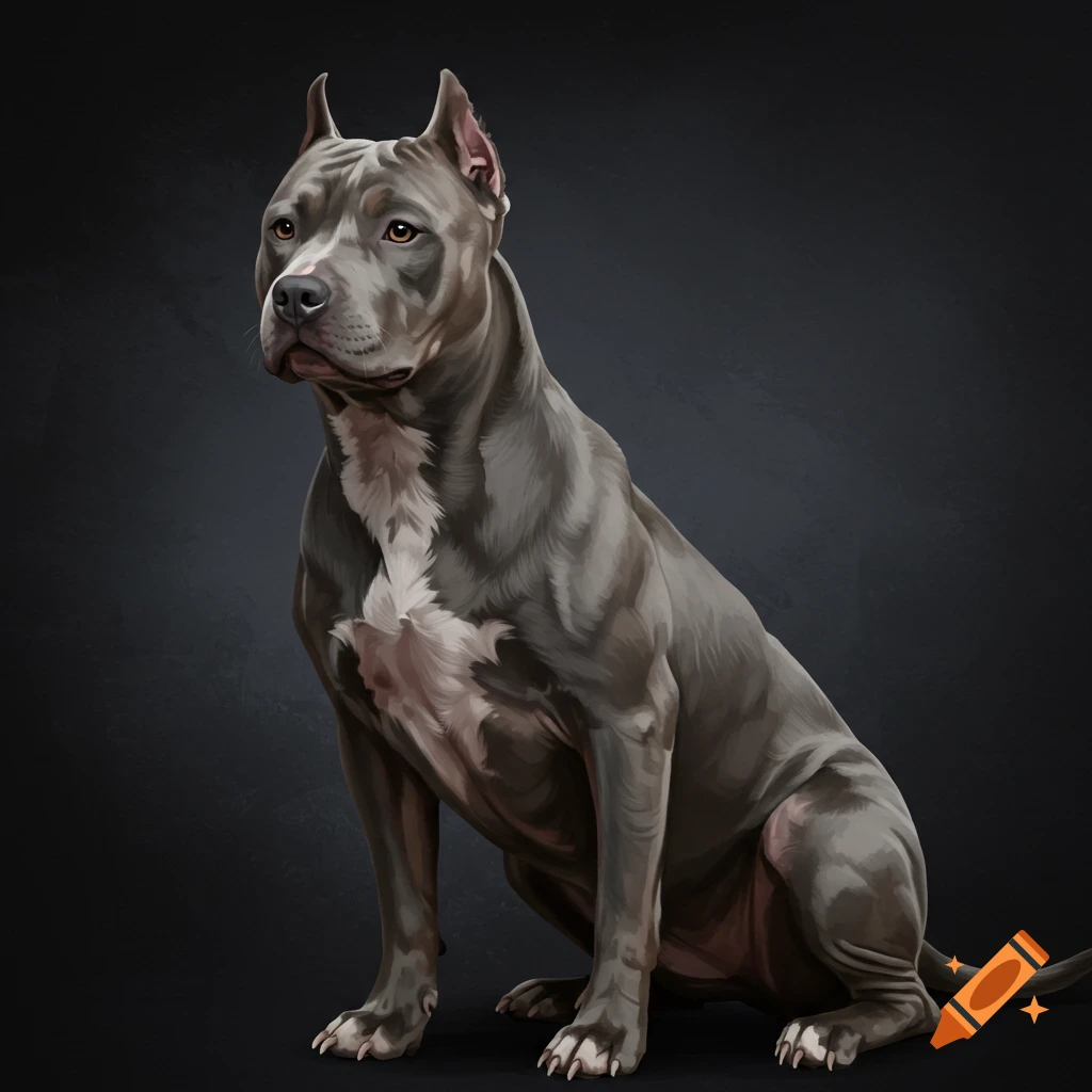 Gray pitbull dog