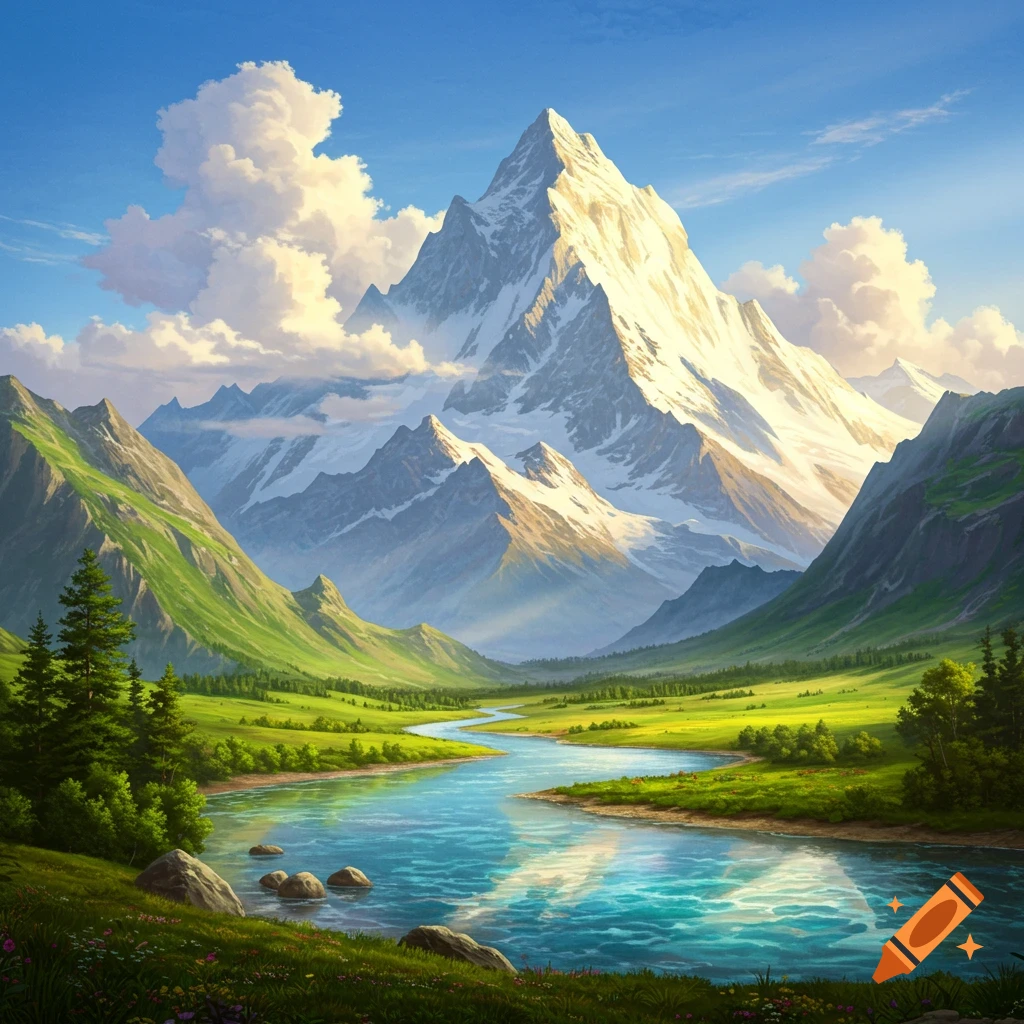 Mountainscape created on Craiyon Mountainscape created on Craiyon