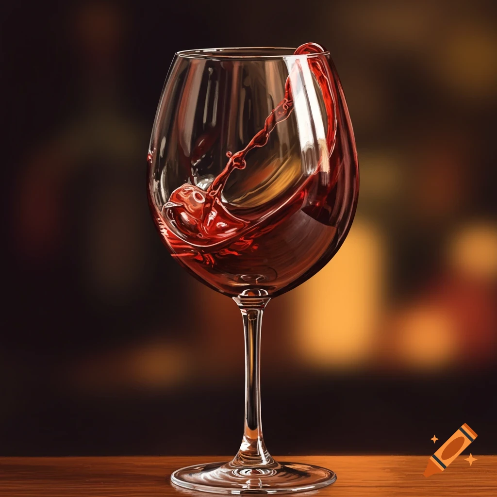 Close-up of red wine splashing inside a glass.