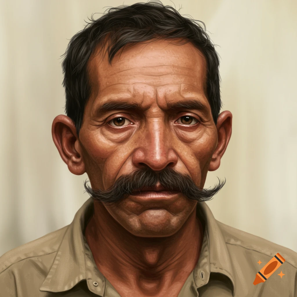 Portrait of a man with a mustache.