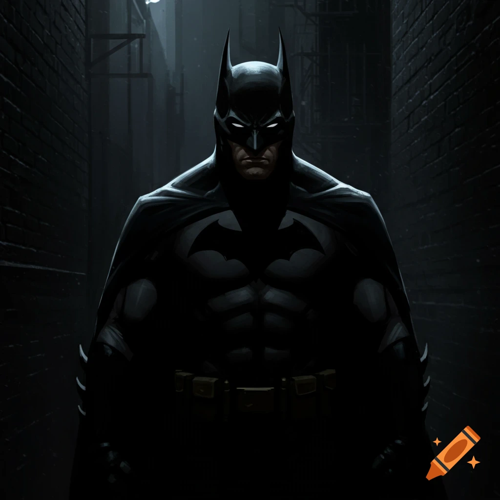 Batman in a dark alley