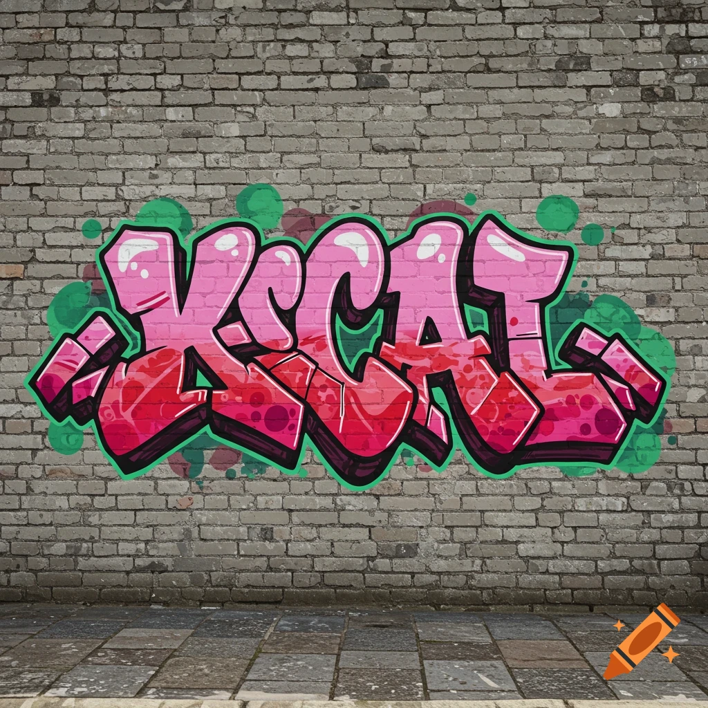 Graffiti reading KCAL on a brick wall.