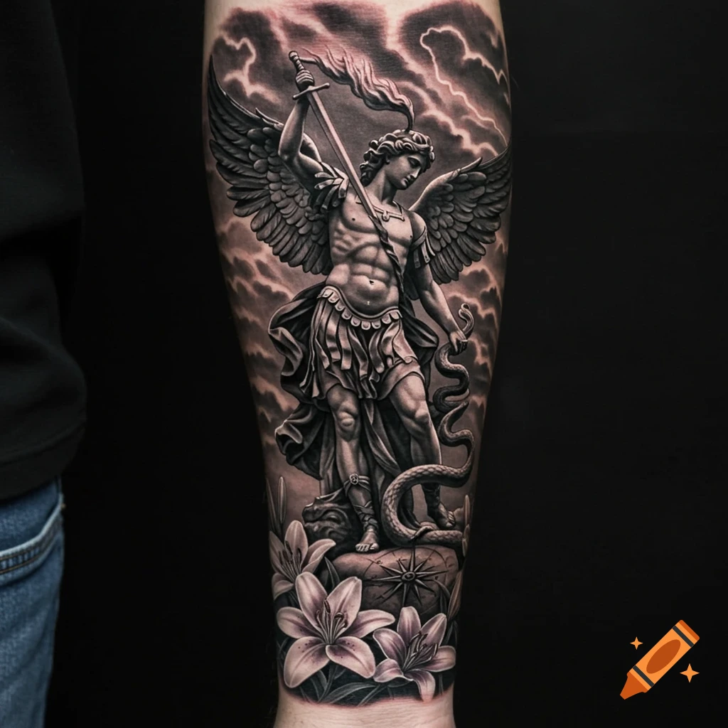 Archangel Michael Sword Tattoo